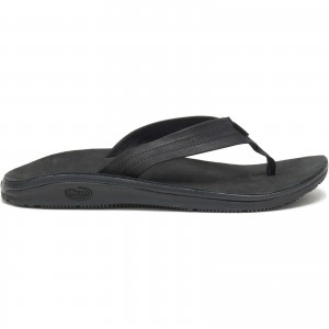 Black Chaco Classic Leather Flip | ZLXTWQ-402