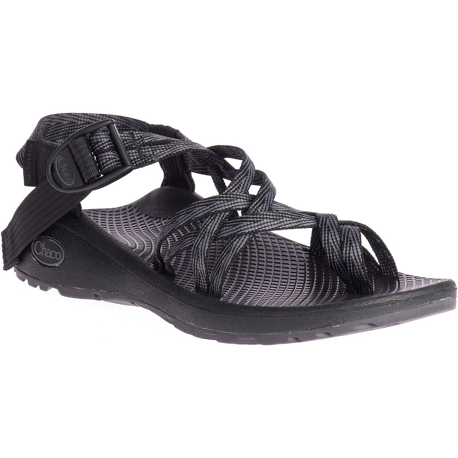 Black Chaco ZX/2 Cloud Dual-Strap Cushioned Wide Width Sandal | DLCXPF-468