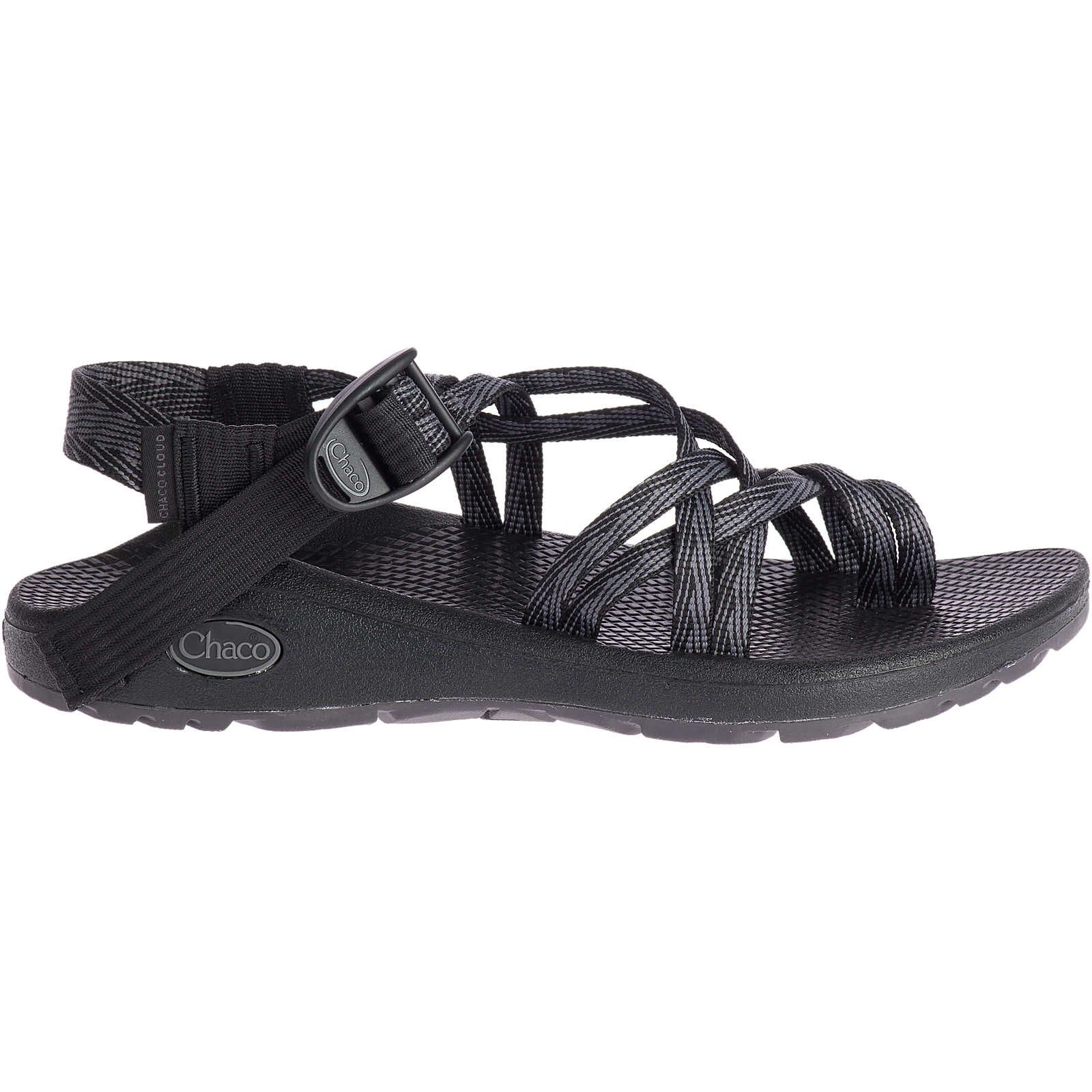 Black Chaco ZX/2 Cloud Dual-Strap Cushioned Wide Width Sandal | DLCXPF-468